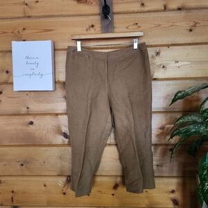 Kasper Sportswear Linen Blend Crop Capri Peddle Pusher Pant Petite Sz 8(32) X19"